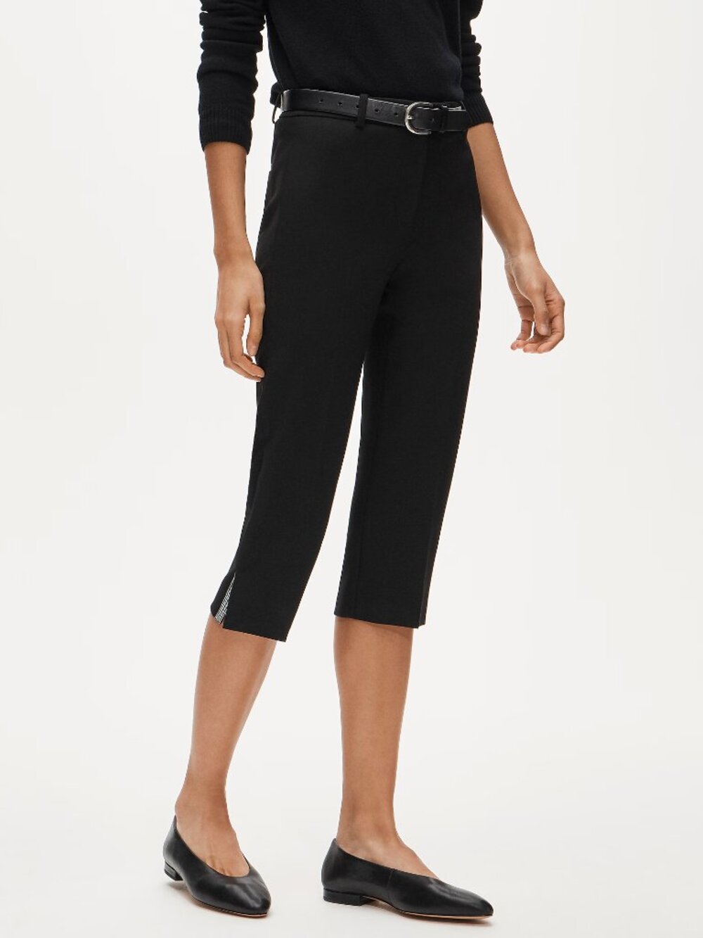 J. Crew Four Season Stretch Straight Leg Capri Pants Black Size 6/S NWT